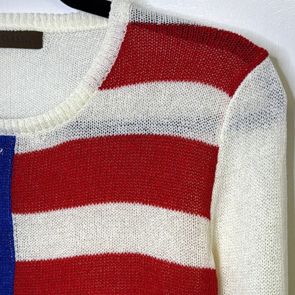 The Classic Red and White Crew Neck Sweater - Picture 6 of 9